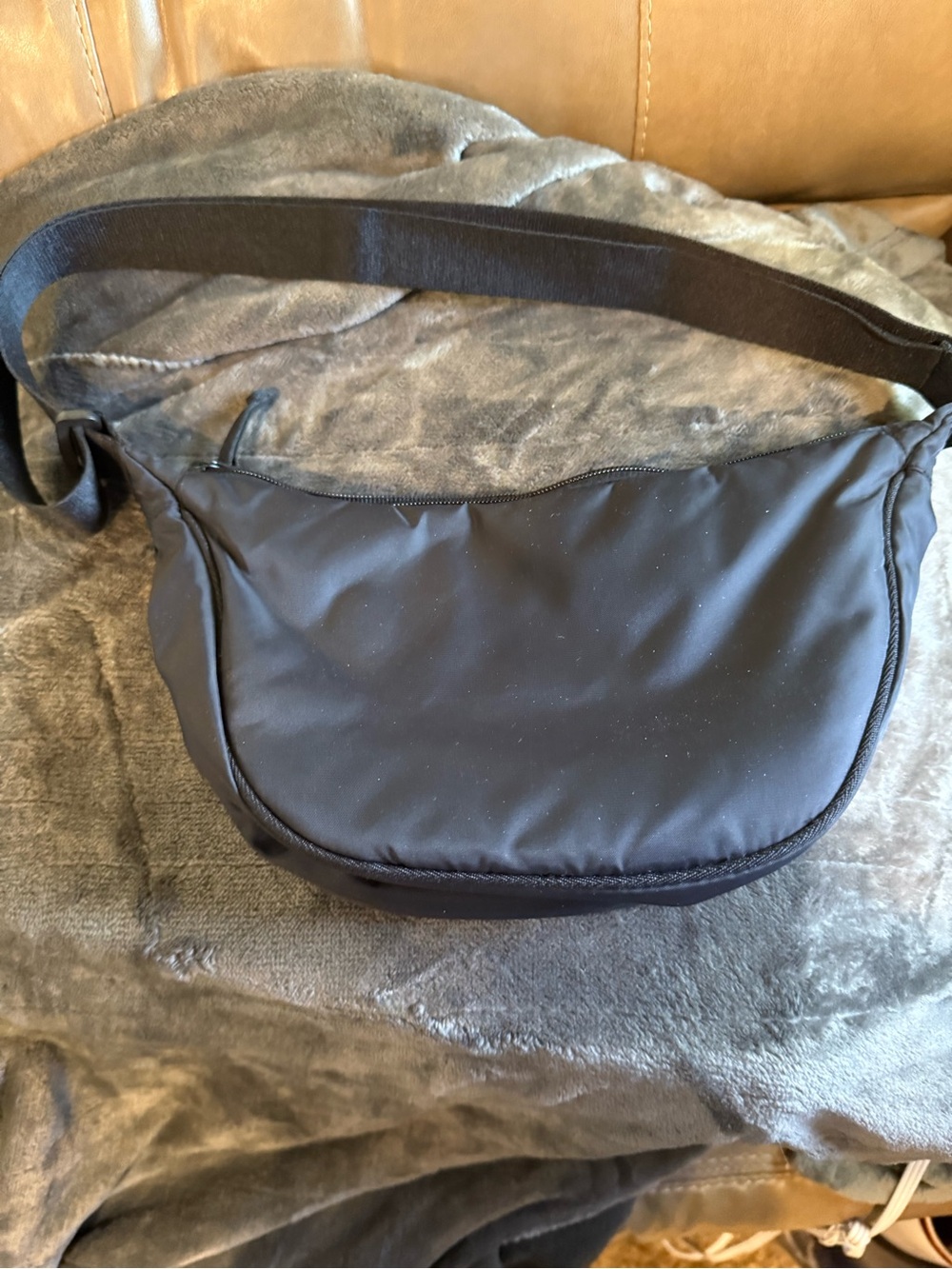 Classic Black Mens Crossbody Sling Bag